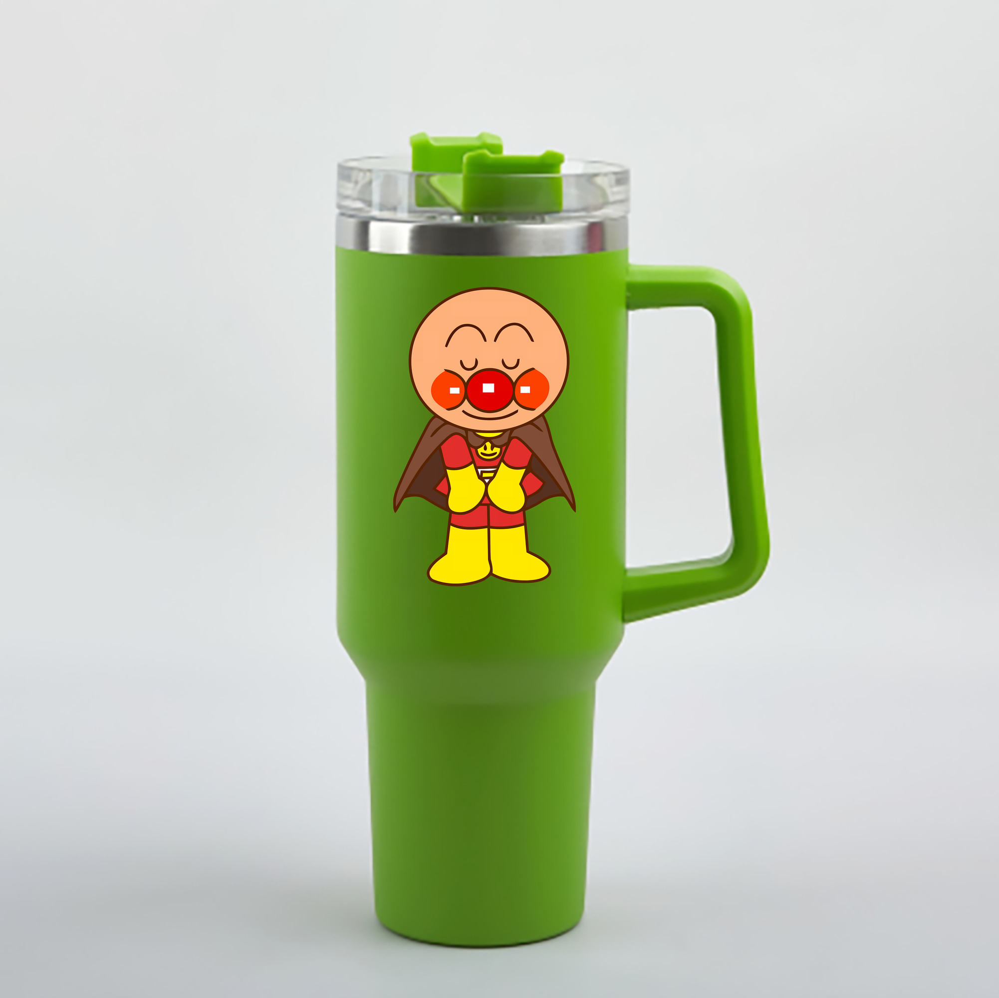 （画像用） アンパンマン Anpanman 1200mL車用タンブラー - クリスタルステッカー（プラスチックストロー付き）